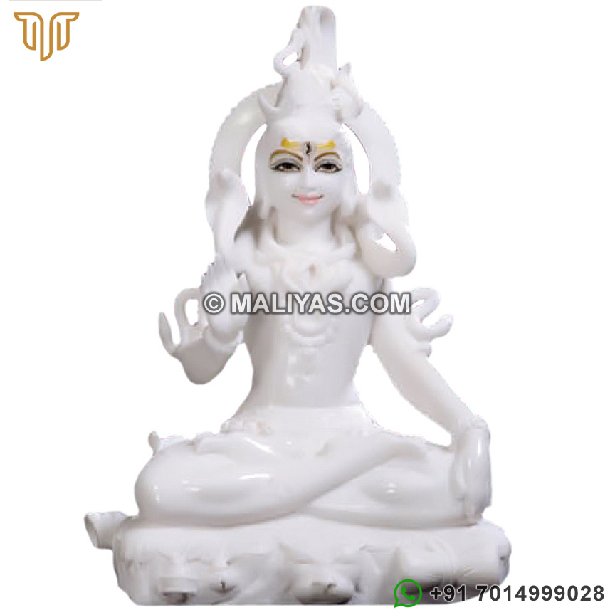 White Makrana Marble Shankar statue
