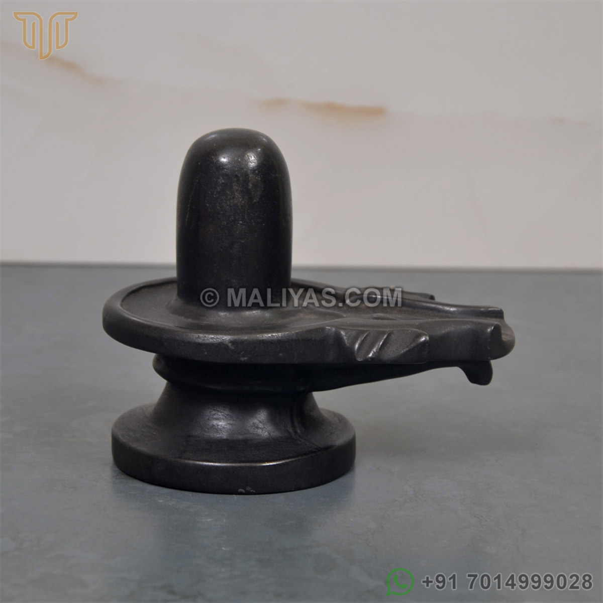 Shivling for Mandir in black marble stone