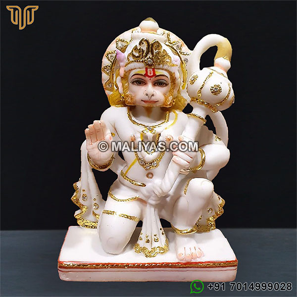 Cultured Marble Dust Hanuman Statue