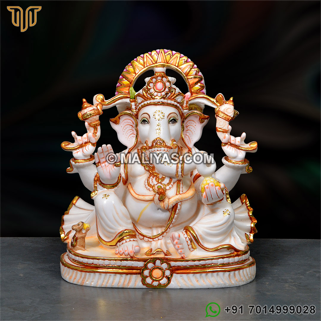 Artificial marble Ganesh Statue