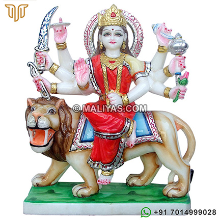 Beautiful Durga Statue from makrana Marble