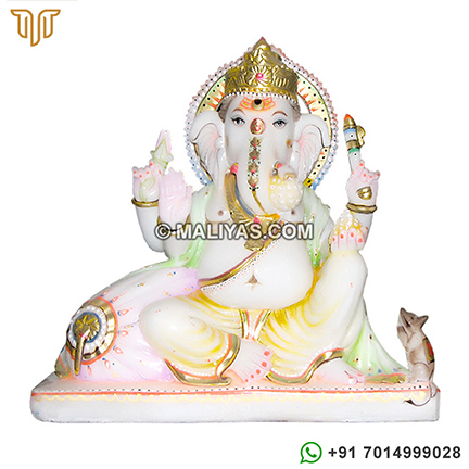 Beautiful Ganesh Murthi carved in Marble stone