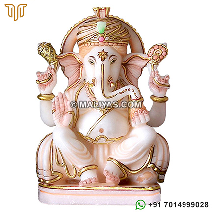 Beautiful Ganesh Statue from White Marble