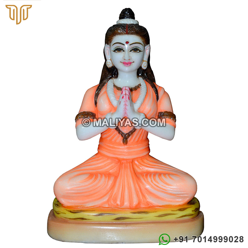 Beautiful Parvati Statue from Marble with painting