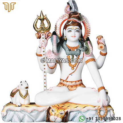 Beautiful Shiva statue with Nandi from Marble