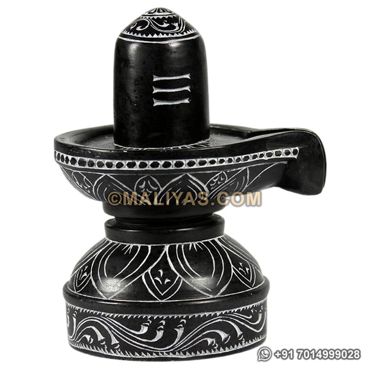 3" Inch Black Marble Shiva Lingam Shivling AISVL03 