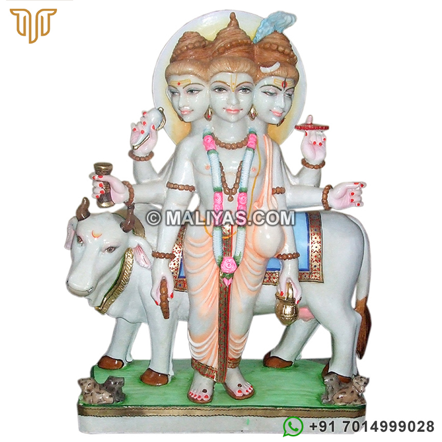 Colourful Marble Dattatreya Statue Exporter