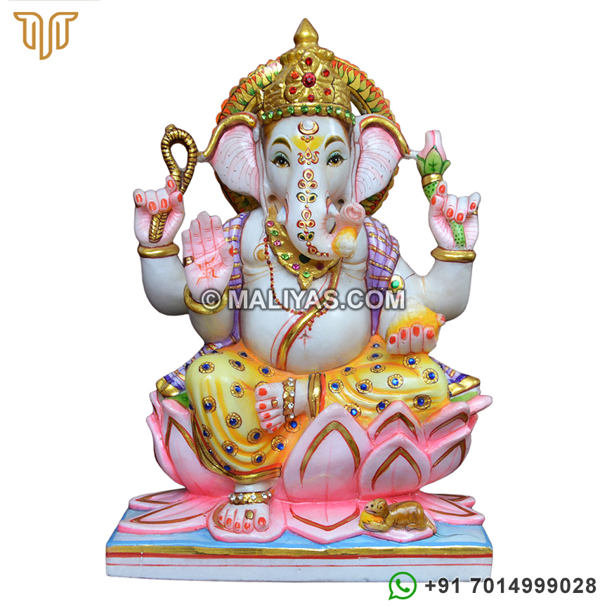Colourfull Golden Marble Statue