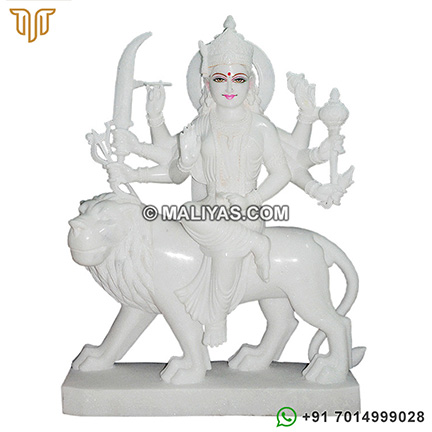 Durga Maa Murti from White Marble