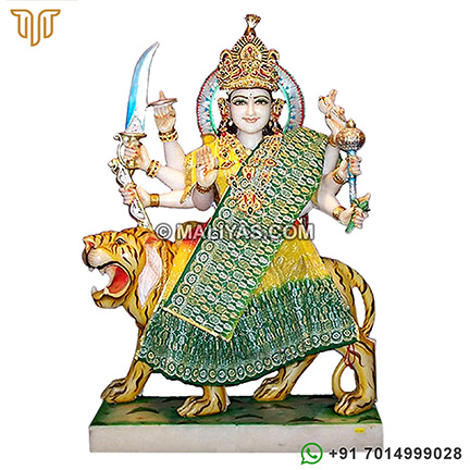 Durga Statue carved in makrana marble