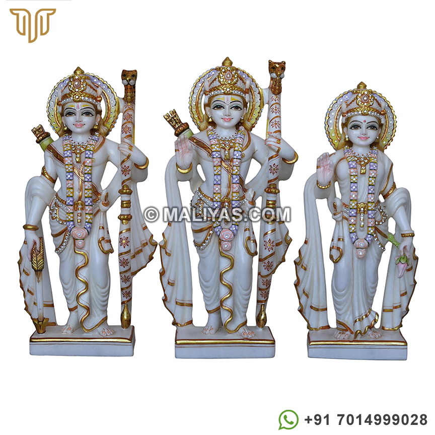 Exclusively Designed White Ram Darbar Statues