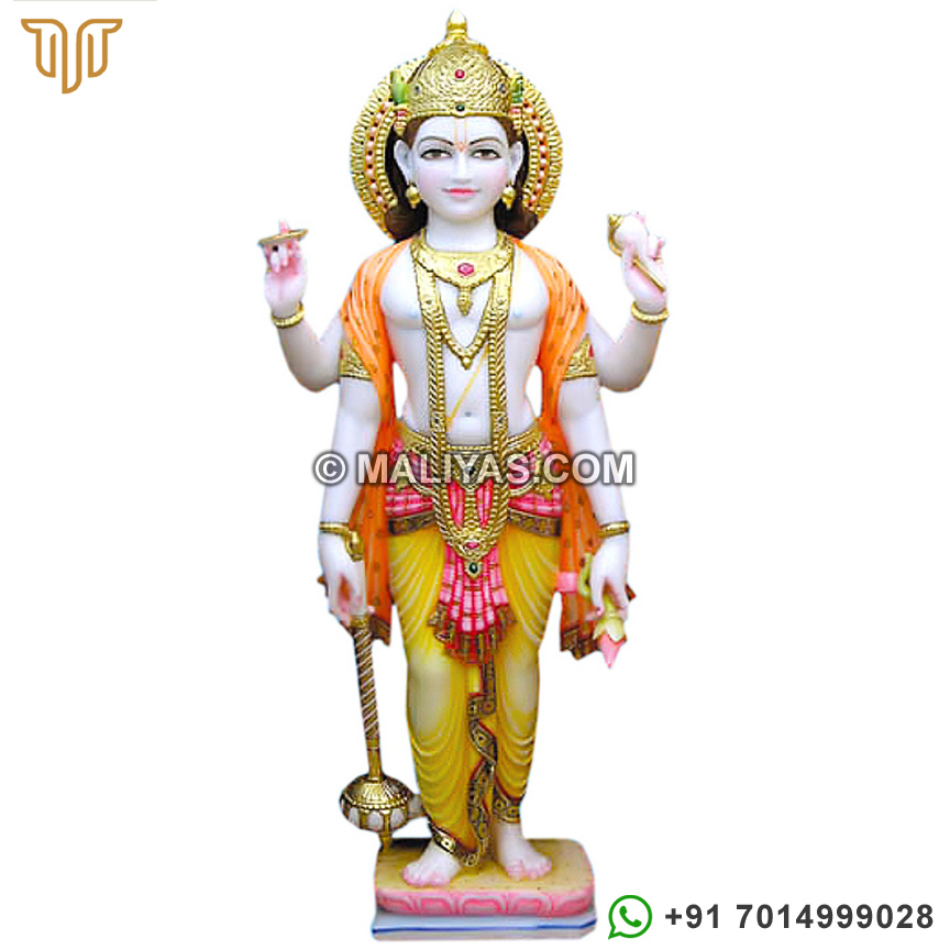 Exquisite Lord Vishnu statue from Marble Stone
