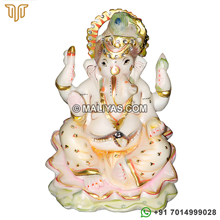 Ganesh Statue from Spotless White Marble