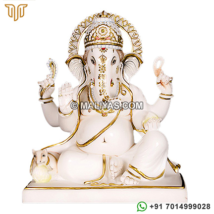 Ganesh Statue from Spotless White Marble
