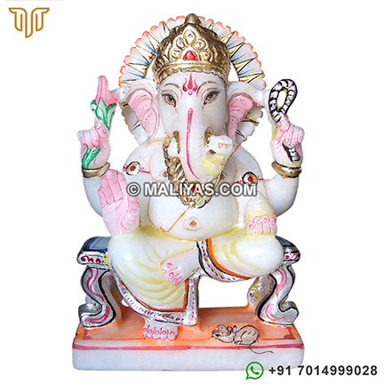 Ganesh Statue from White Marble