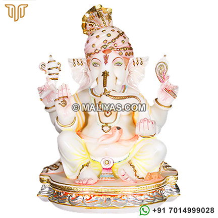 Ganesh Statue in Spotless Makrana Marble