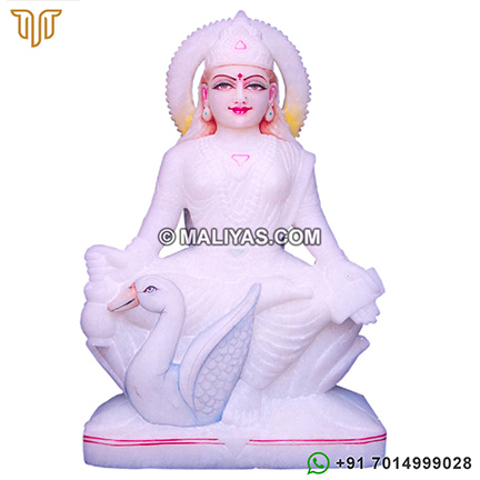 Gayatri statue from white Marble Stone