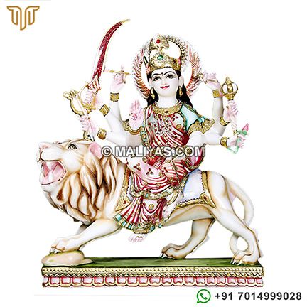 Goddess Durga Statue from Marble Stone