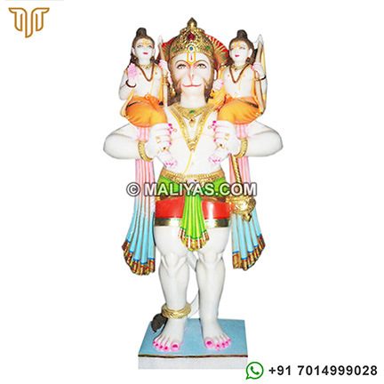 Hanuman carrying lord ram and laxman on shoulders