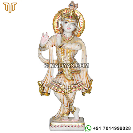 Krishna Statue carved in marble stone