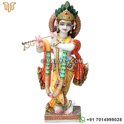 Krishna Statue from Spotless White Marble