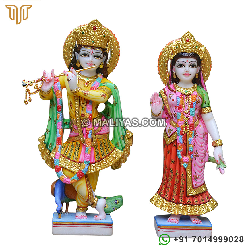 Krishna playing Flute and Radha along with him