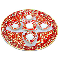 Handmade Marble aarti thali