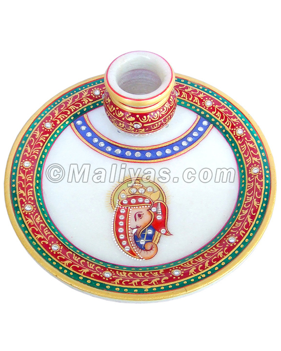 Marble Plate with kalash