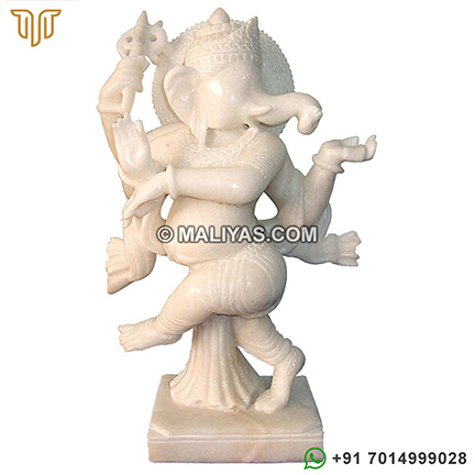 Marble Dancing Lord Ganesh statue
