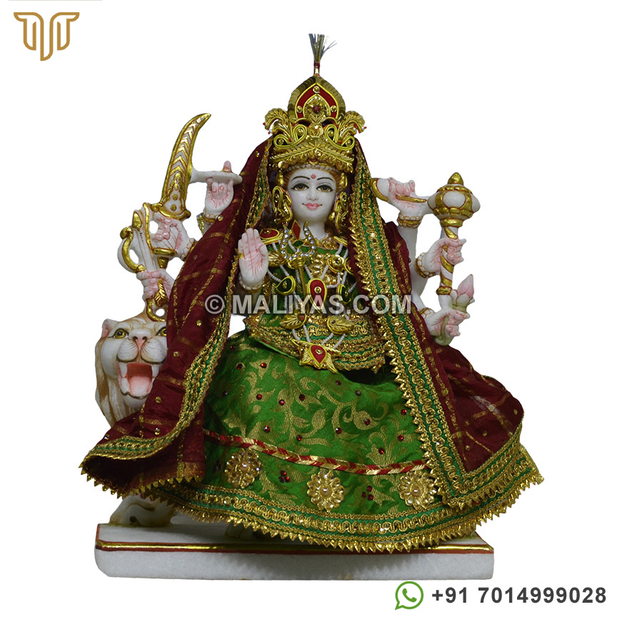 Marble Goddess Durga With Dress