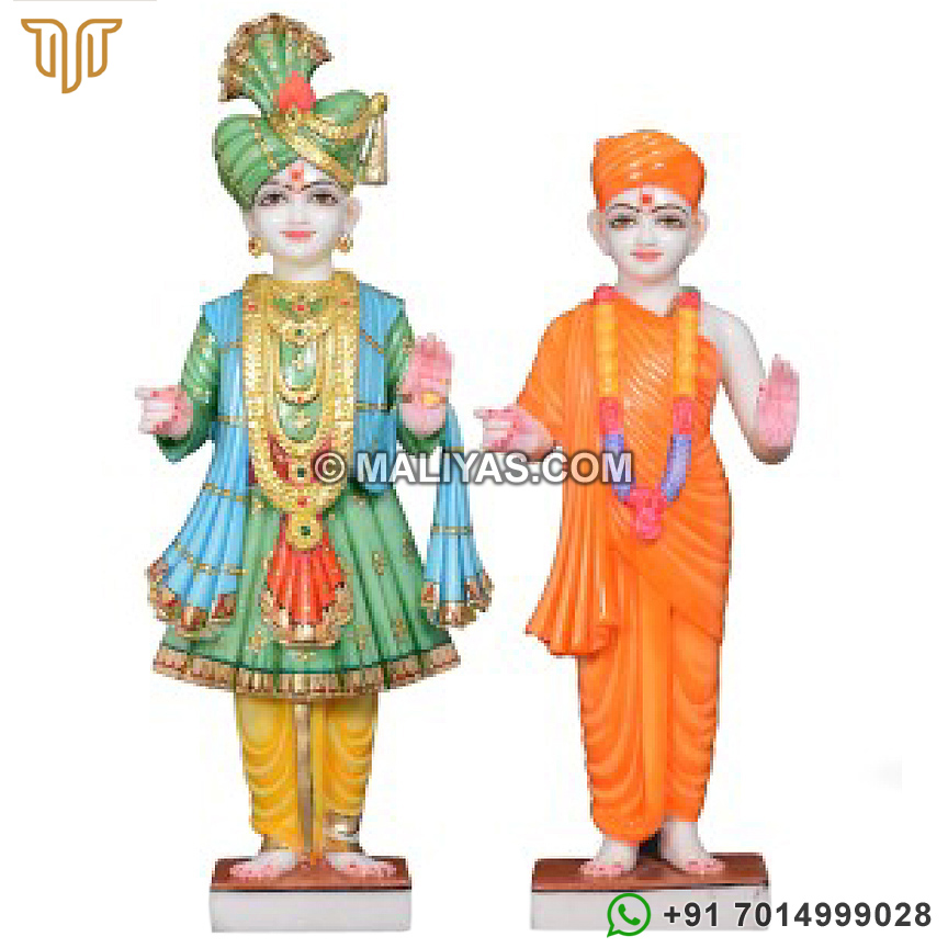 Marble Sculptures of God Swaminarayan and Gunatitanand Swami