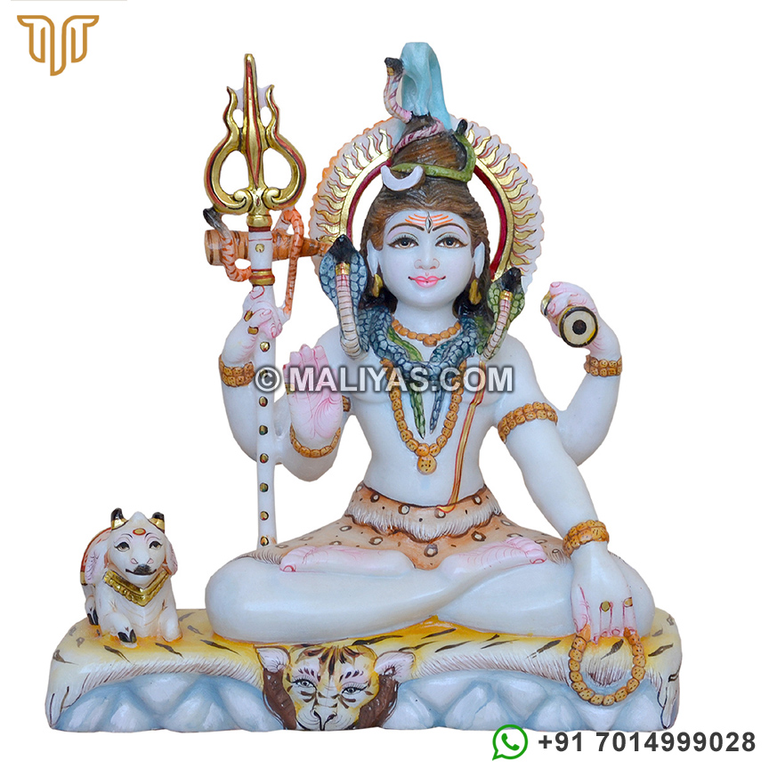 Marble Shankar statue carved out from marble