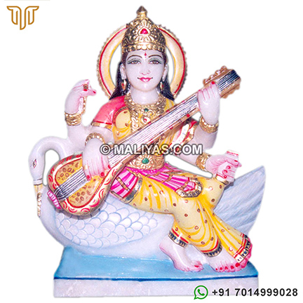 Marble Statue of Goddess Saraswati