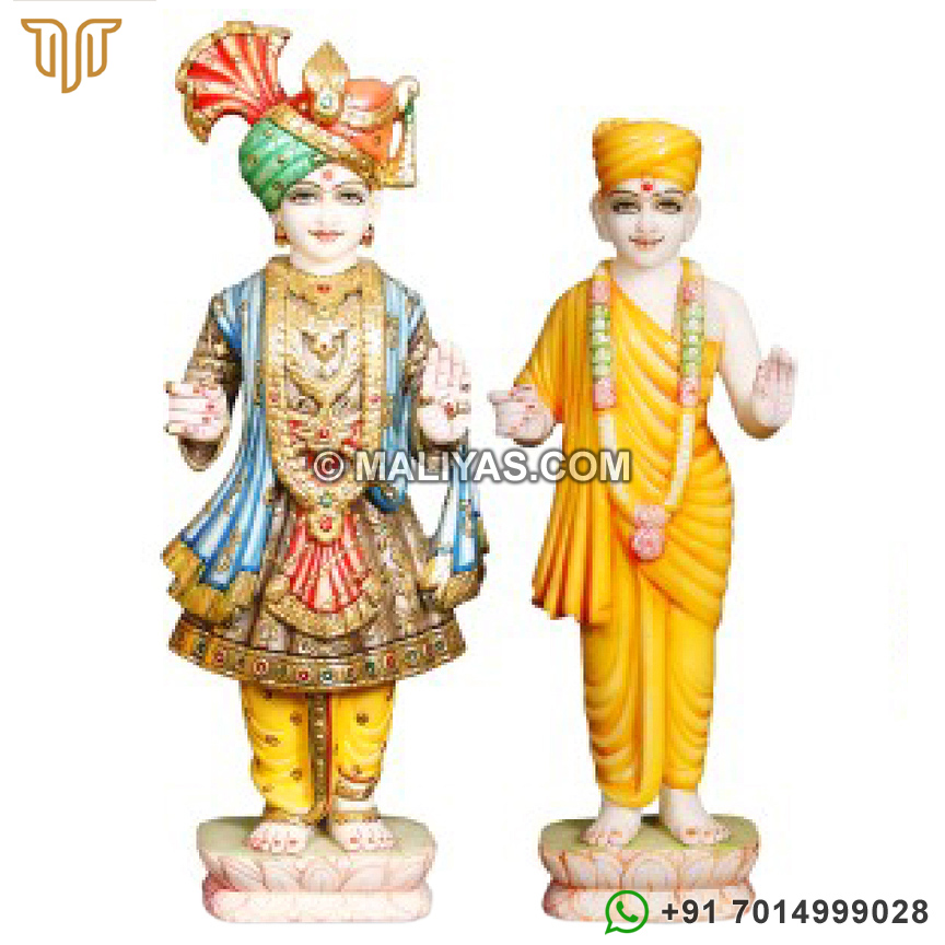 Marble Swaminarayan and Gunatitanand Swami idol for temple