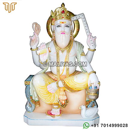 Marble Vishwakarma Statue