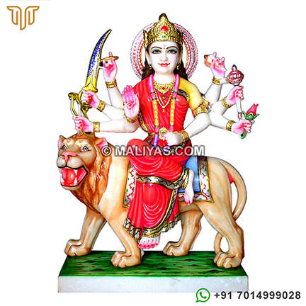 Marble ambe Murti carved in Marble Stone