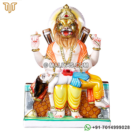 Narsingh Statue from White Marble