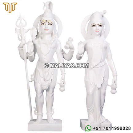 Shankar Parvati Hindu marble Statues
