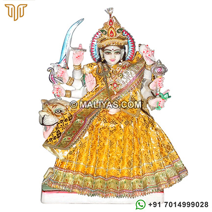 Superior quality Marble Durga Statue