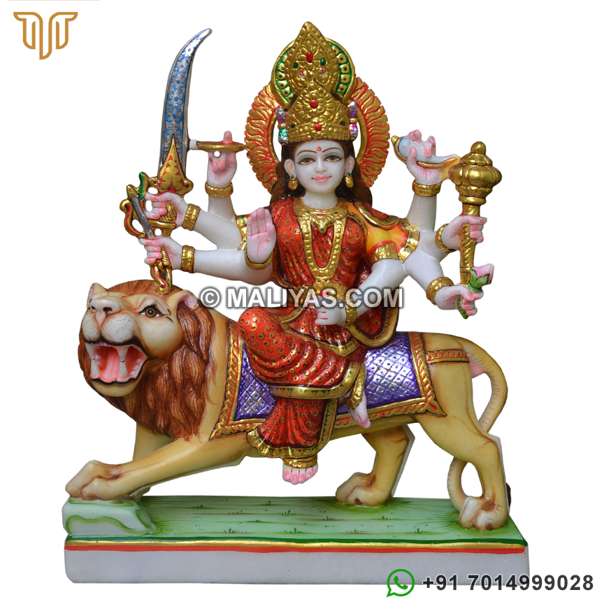 Superior quality Marble Durga Statue