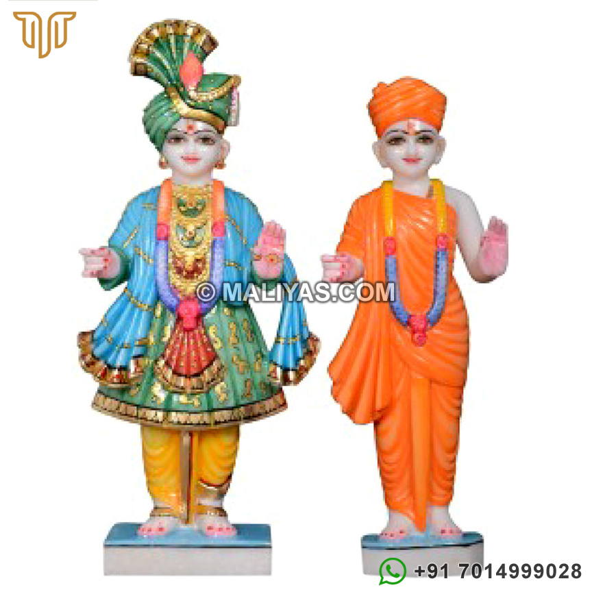 Swaminarayan and Gunatitanand Swami Murti from Marble Stone