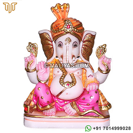 Unique Ganesh Statue from White Marble