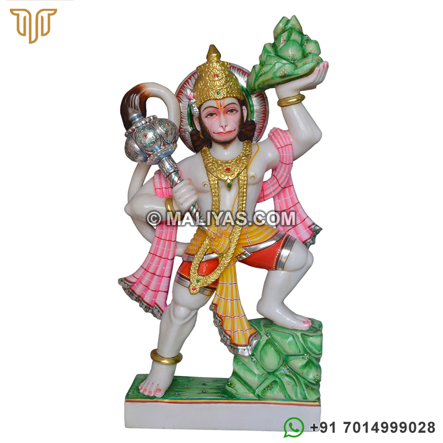 White Makrana Lord Hanuman ji statue