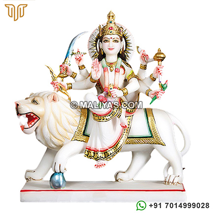 White Makrana Marble Goddess Durga