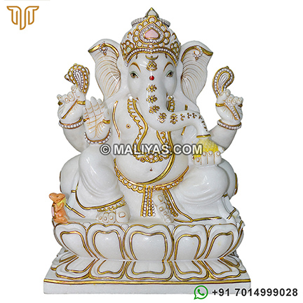 White Marble Ganesha Moorti