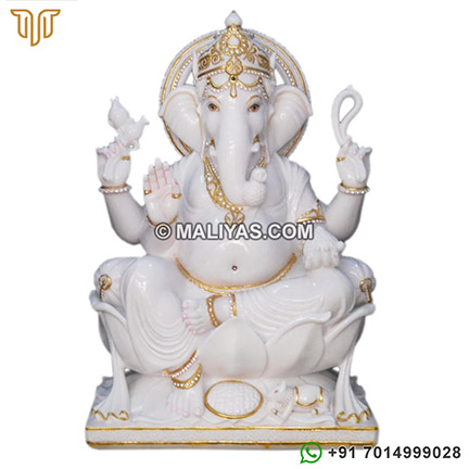 White Marble Ganesha Moorti Online