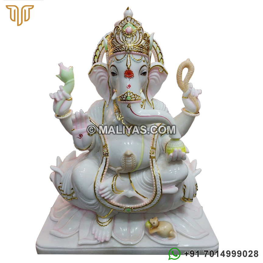 White Marble God Ganesh Statue