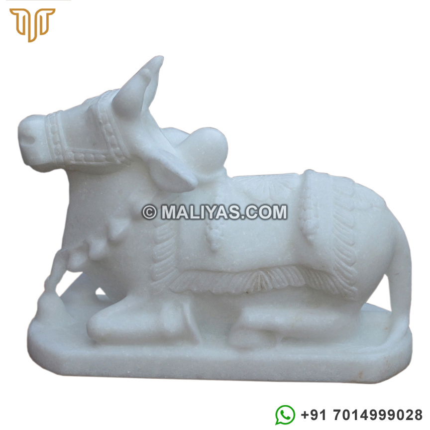 White Marble Nandi Statue