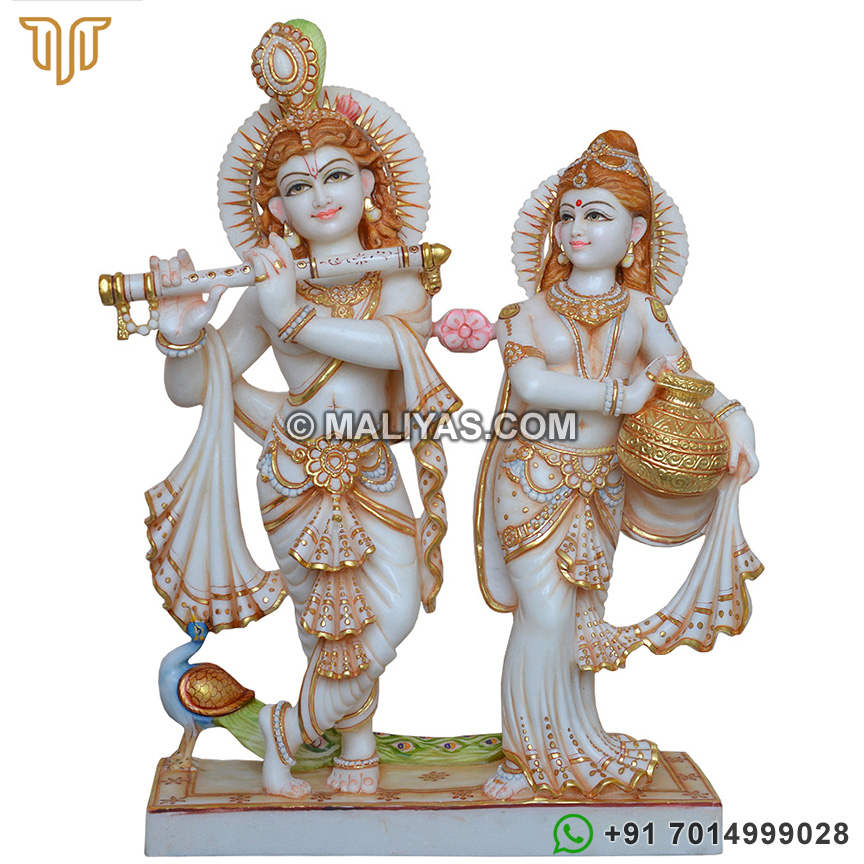 white Marble Radha krishna idol online purchase