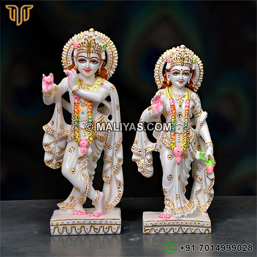 Artificial Marble Radha Krishna Statue